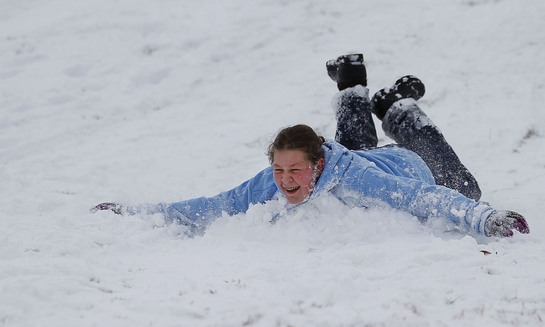 Sledding on Christmas Day
